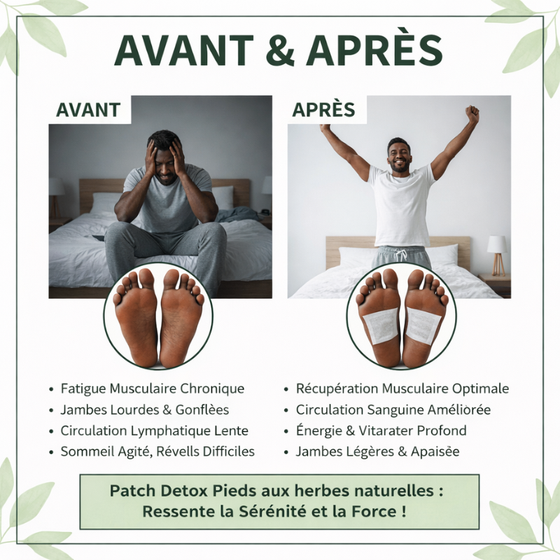 🌿 Patch Detox Pieds aux herbes naturelles (1 carton = 10 patchs) (Homme et Femme)