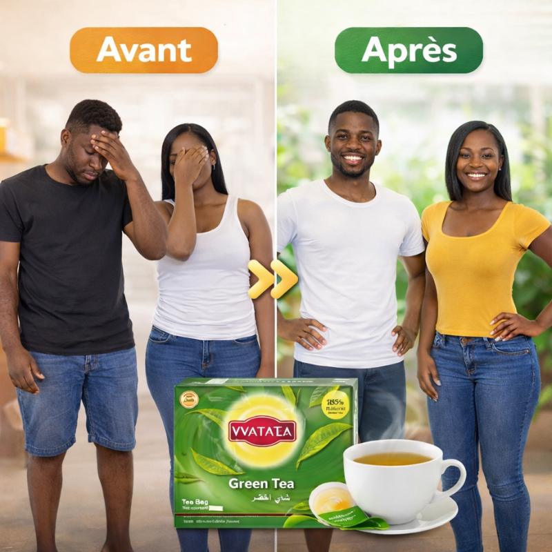 Thé Vert Naturel, Forme & Bien-être (VVATATEA) ( 1 carton = 50 sachets de thé vert)